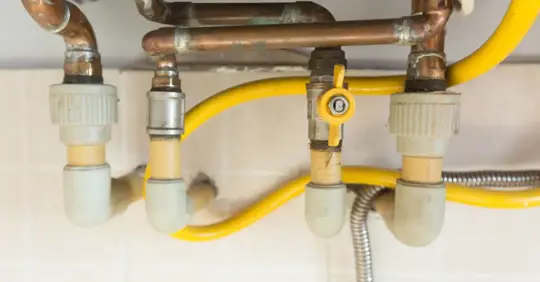 Natural gas line plumbing